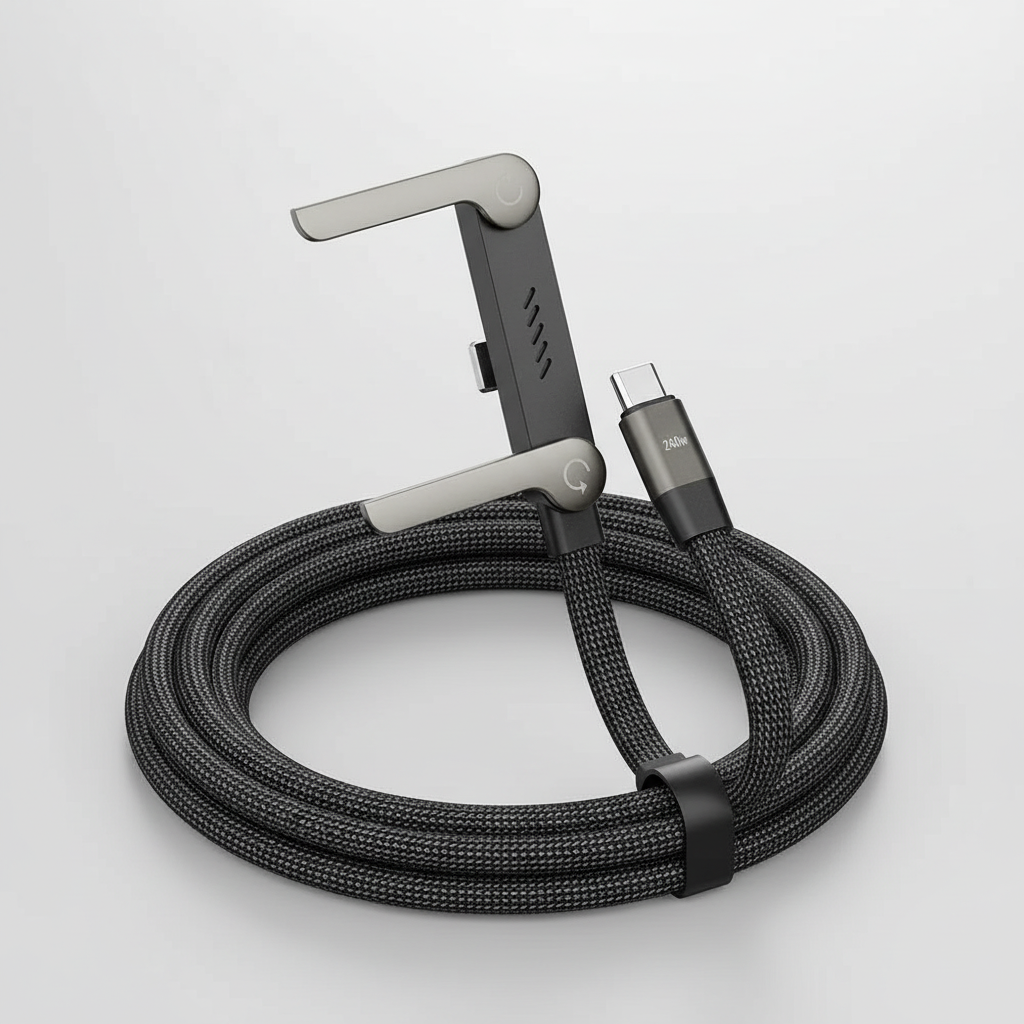 240W Fast Charging Cable - coiled arrangement