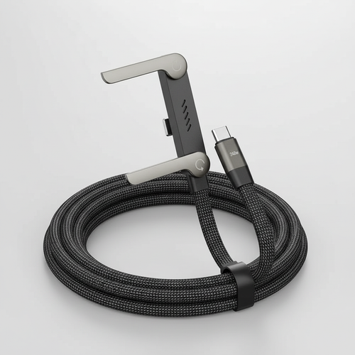 240W Fast Charging Cable - coiled arrangement