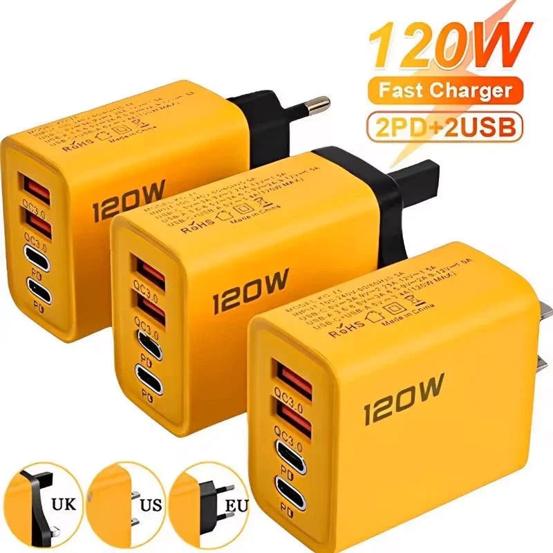 4 Ports USB C PD Charger Quick Charge 3.0