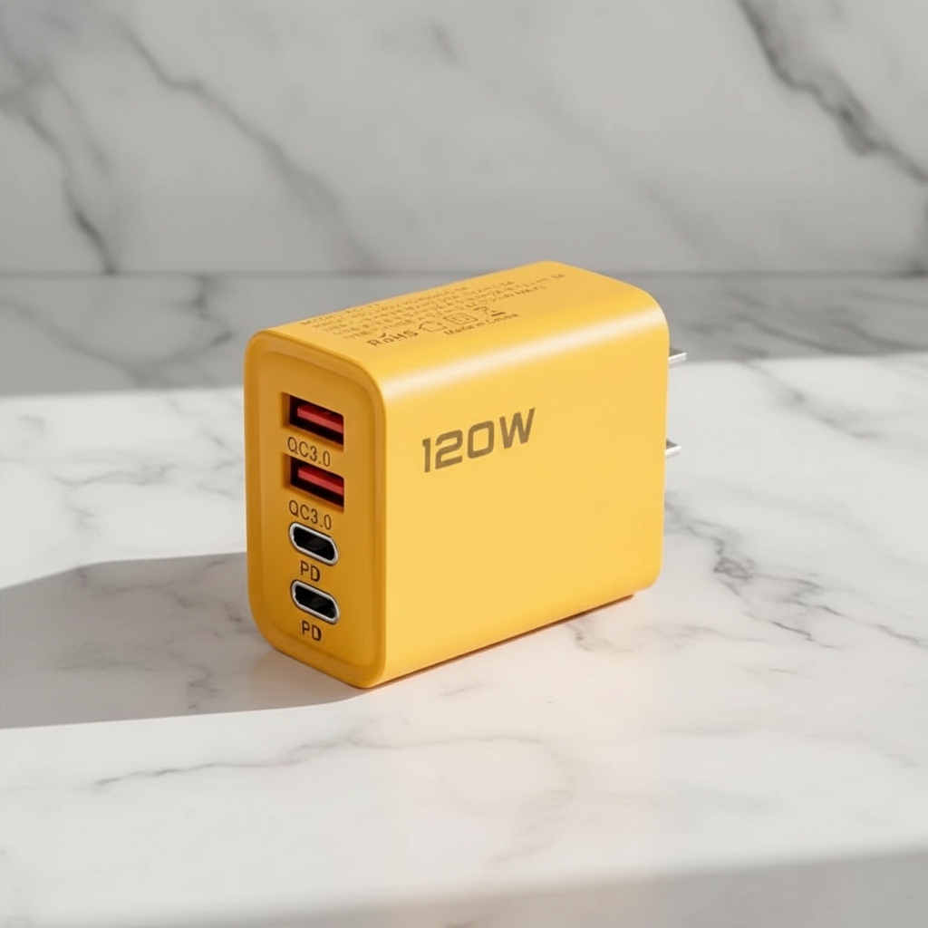 Charger on marble surface